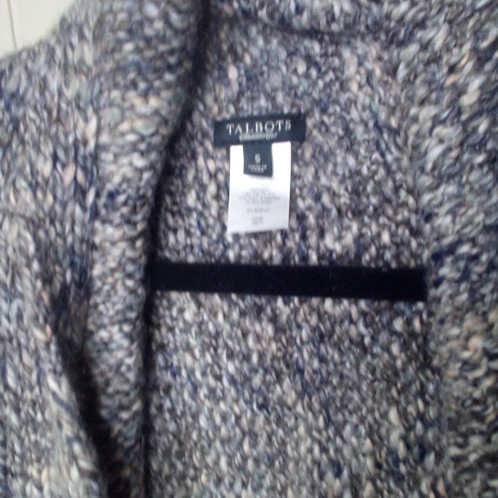 Talbots Cardigan Sweater S Open Front Long Sleeve Wool Blend - Picture 8 of 15